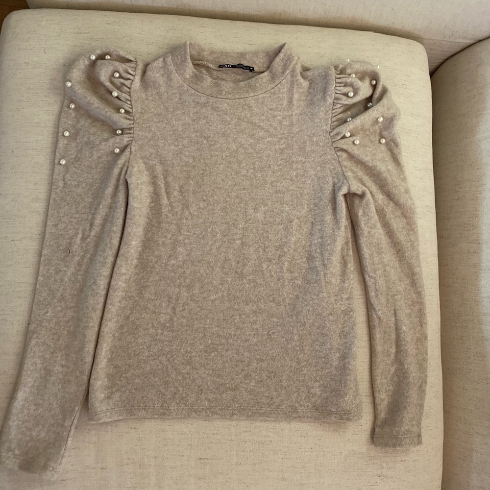 Zara pearl beaded top